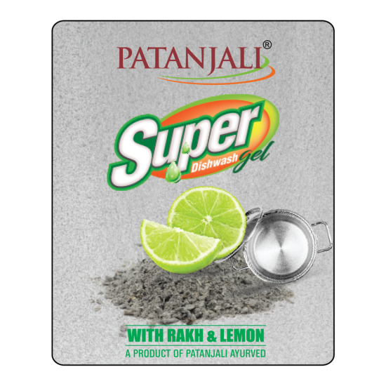 Patanjali Super Dish Wash Gel Rakh Lemon 250 ml - Powerful Cleaning with Lemon Freshness