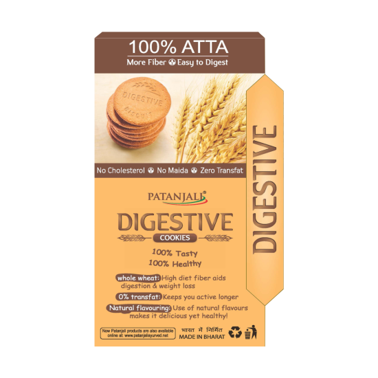 Patanjali Digestive Cookies 250 g - Wholesome Ingredients for Healthy Snacking