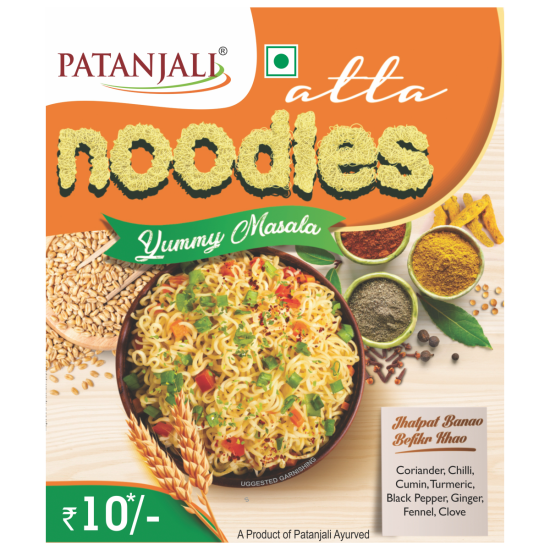 Patanjali Atta Noodles Yummy Masala 60 g - Delicious Whole Wheat Snack