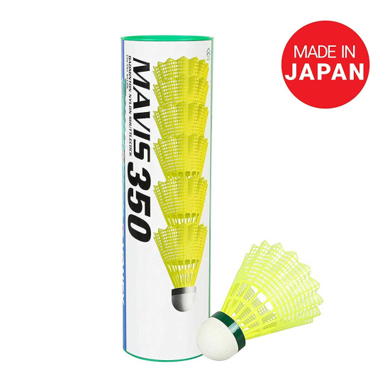 Yonex Mavis 350 Green Cap Nylon Shuttlecock (Yellow) - High Performance