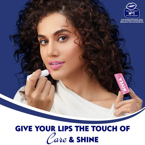 NIVEA Soft Rose Shine Lip Balm - 24H Moisture & Glossy Finish