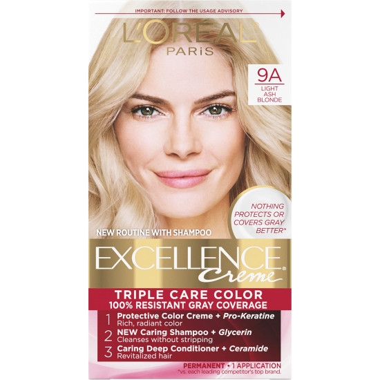 L'Oreal Paris Excellence 9A Light Ash Blonde Hair Color - Super Rich Care & Color