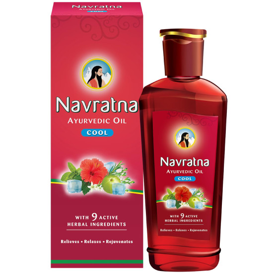 Navratna Ayurvedic Cool Oil - Unique Combination of 9 Ayurvedic Herbs