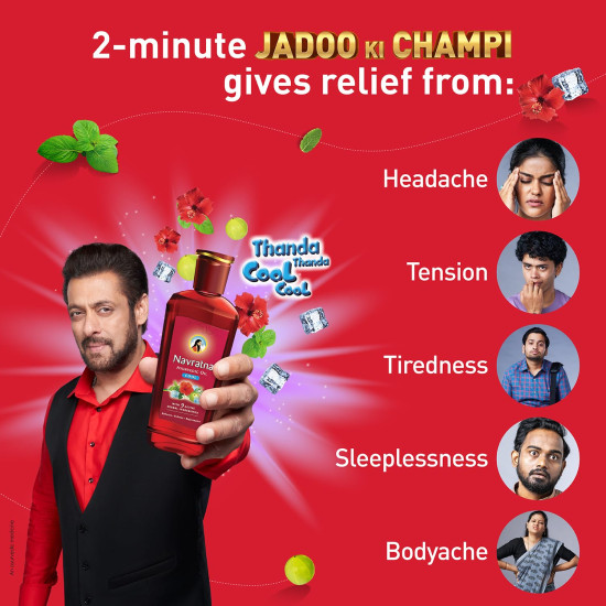 Navratna Ayurvedic Cool Oil - Unique Combination of 9 Ayurvedic Herbs