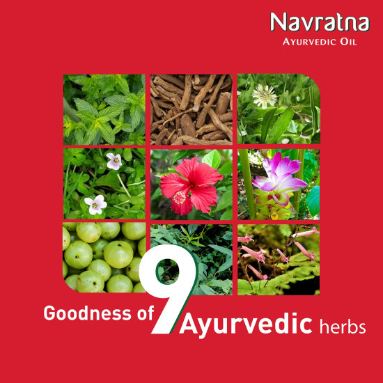 Navratna Ayurvedic Cool Oil - Unique Combination of 9 Ayurvedic Herbs
