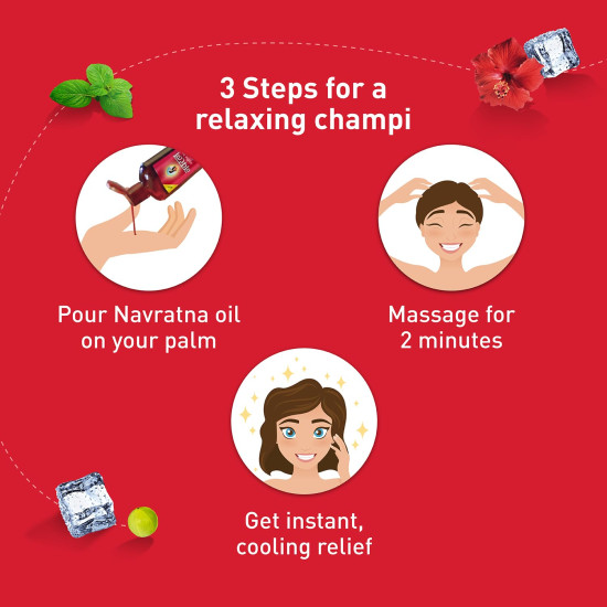 Navratna Ayurvedic Cool Oil - Unique Combination of 9 Ayurvedic Herbs