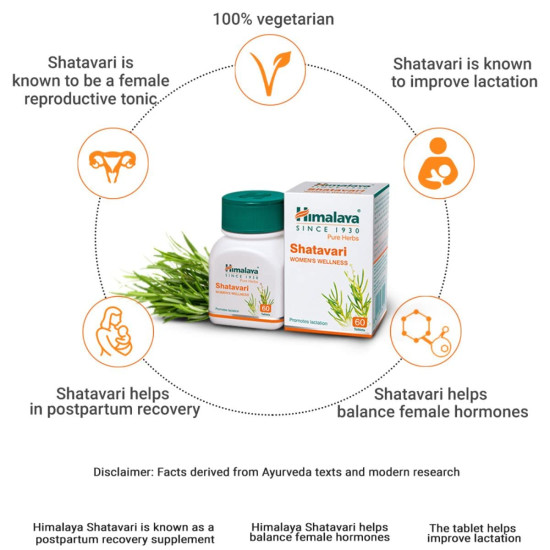 Himalaya Pure Herbs Shatavari Women's Wellness Tablets - Promotes Lactation Himalaya Pure Herbs Shatavari Women's Wellness Tablets - Promotes Lactation