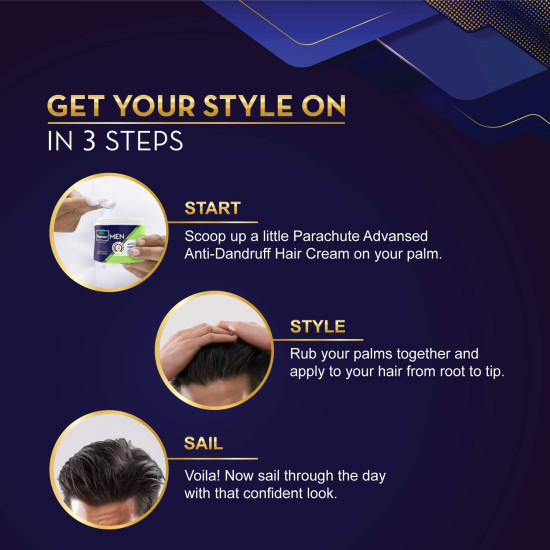 Parachute Advansed Hair Cream For Men - Anti Dandruff & Non-Sticky