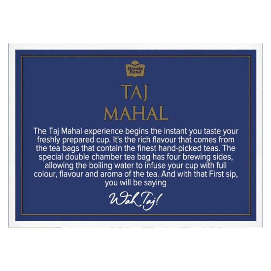 Taj Mahal Brooke Bond Tea Bags - Finest Indian Flavors