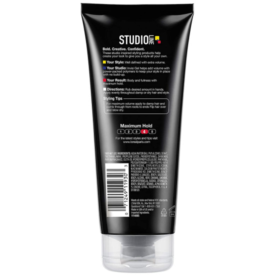 L'Oreal Paris Studio Line Extreme Hold Invisi Gel - Volumizing Hair Styling