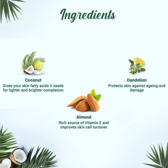 Biotique Coconut Brightening Instant Glow Cream - Lightweight & Non-Greasy