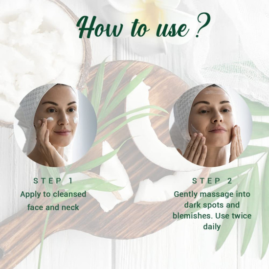Biotique Coconut Brightening Instant Glow Cream - Lightweight & Non-Greasy