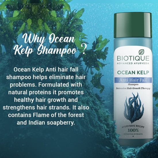 Biotique Ocean Kelp Anti Hairfall Shampoo - Intensive Hair Growth Therapy