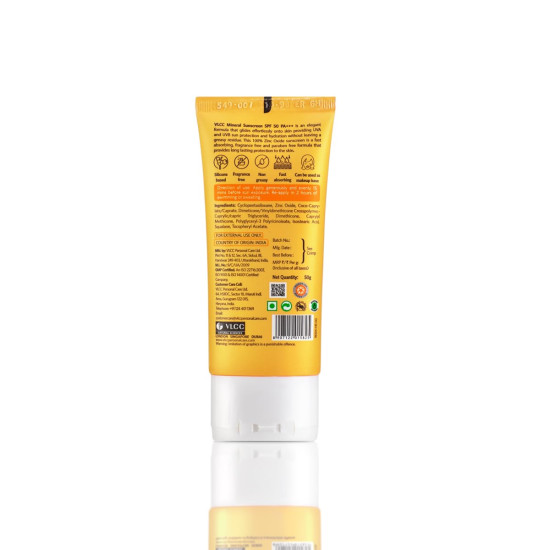 VLCC Mineral Sunscreen SPF 50 PA+++ - Ultra Lightweight & Non-Comedogenic