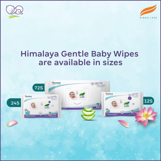 Himalaya Gentle Baby Wipes - 72 Wipes for Delicate Skin