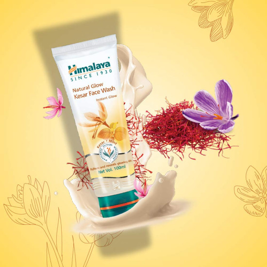 Himalaya Natural Glow Kesar Face Wash, 50ml - Radiant Skin Cleanser