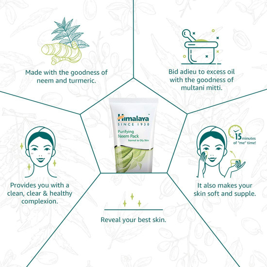 Himalaya Purifying Neem Pack, 50g - Acne Prevention & Face Cleansing
