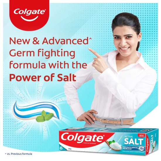 Colgate Active Salt Toothpaste - Daily Germ Protection with Mint