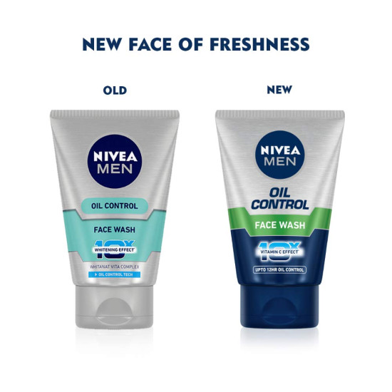 NIVEA MEN Oil Control Face Wash 100 g - 12 Hr Oil Control & Radiant Skin