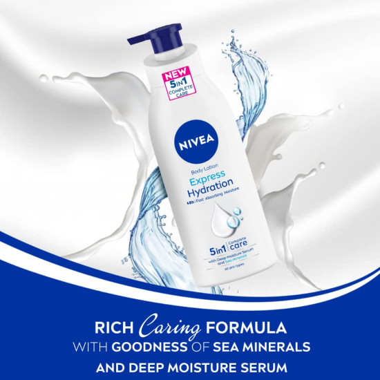 NIVEA Express Hydration 400ml Body Lotion - 48H Moisturization & Hydration