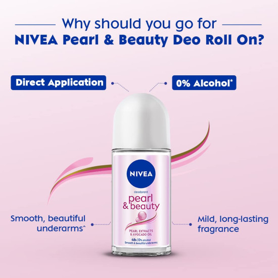 NIVEA Pearl and Beauty Deo Roll On - 48H Smooth & Beautiful Underarms