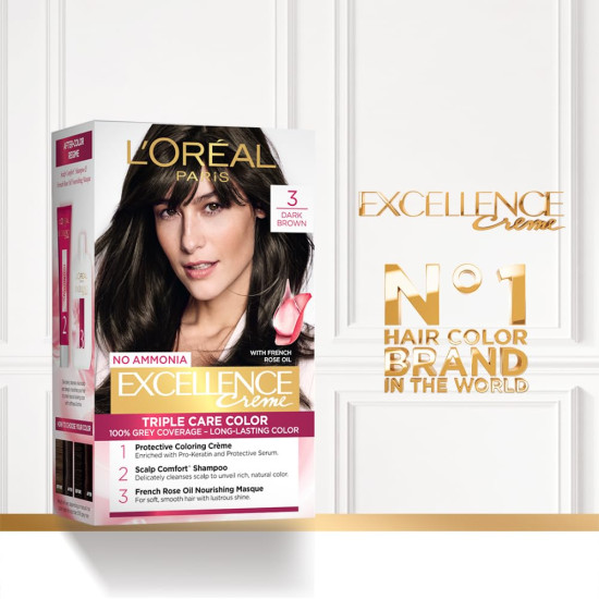 L'Oreal Paris Permanent Hair Colour - Excellence Crème with Pro-Keratin