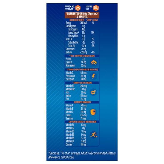 Horlicks Junior Chocolate Flavour Health & Nutrition Drink - Brain Development & Immunity