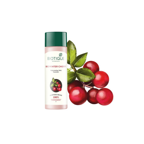 Biotique Winter Cherry Rejuvenating Body Lotion - Intense Hydration & Anti-Aging