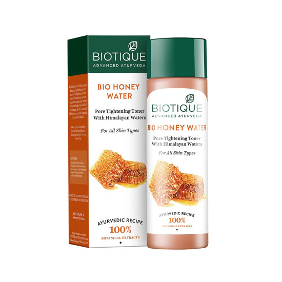 Biotique Honey Water Pore Tightening Brightening Toner - 100% Botanical Extracts