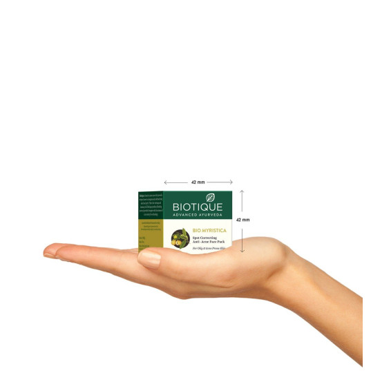 Biotique Myristica Acne Control Spot Correction Face Pack - Effective Spot Treatment for Oily Skin