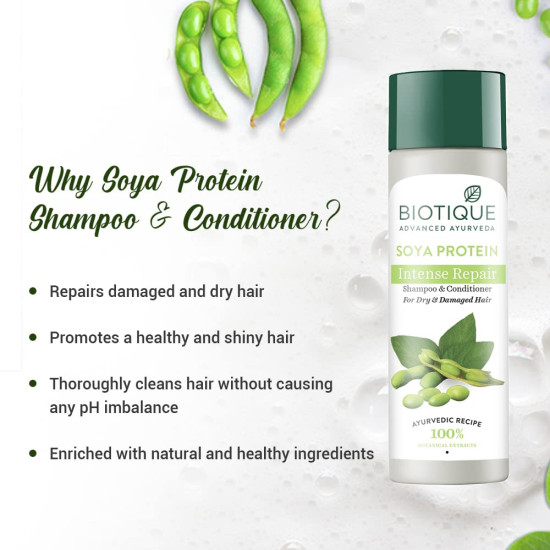 Biotique Bio Soya Protein Fresh Nourishing Shampoo - Repairs Dry and Damaged Hair