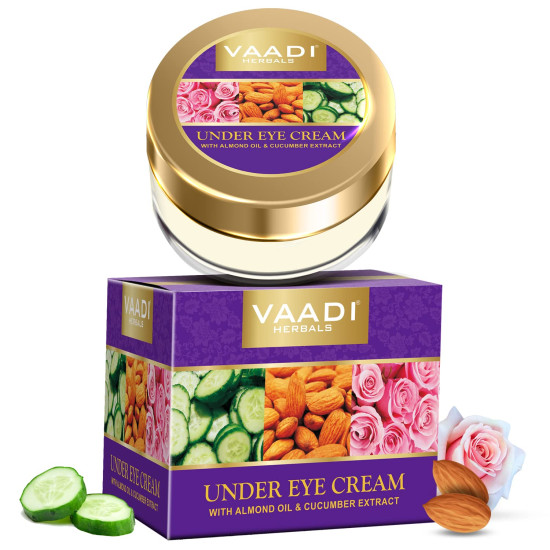 Vaadi Herbals Under Eye Cream - Almond Oil & Cucumber Extract for Rejuvenated Eyes