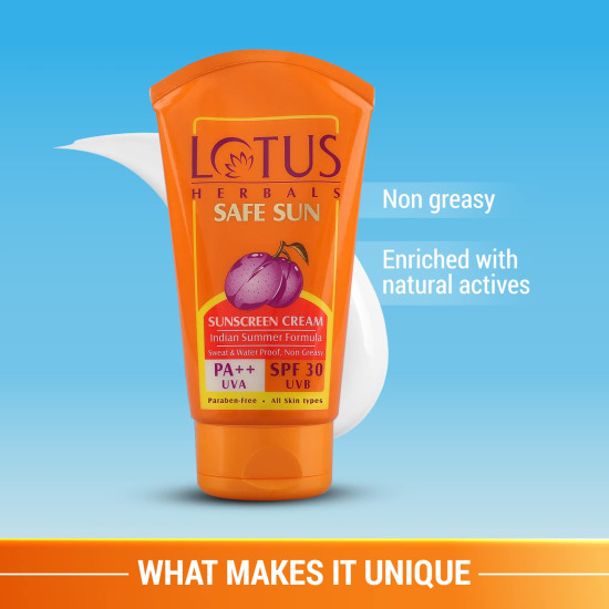 Lotus Herbals Safe Sun Sunblock SPF 30 PA++ - Non-Greasy & Waterproof