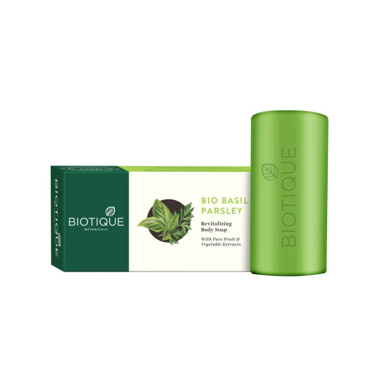 Biotique Basil & Parsley Revitalizing Bathing Bar - Ayurvedic & Organically Pure