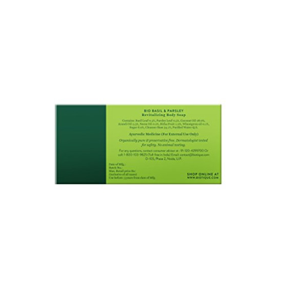 Biotique Basil & Parsley Revitalizing Bathing Bar - Ayurvedic & Organically Pure