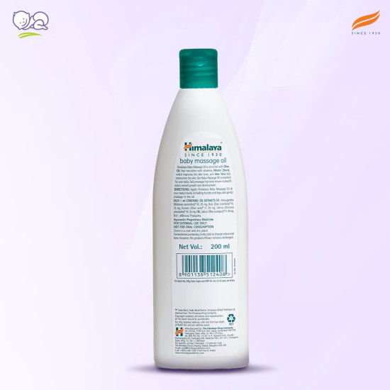 Himalaya Baby Massage Oil (200ml, White) - Herbal Nourishment for Delicate Skin