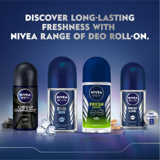 NIVEA MEN Fresh Active Deo Roll On - 48H Freshness with Ocean Extracts