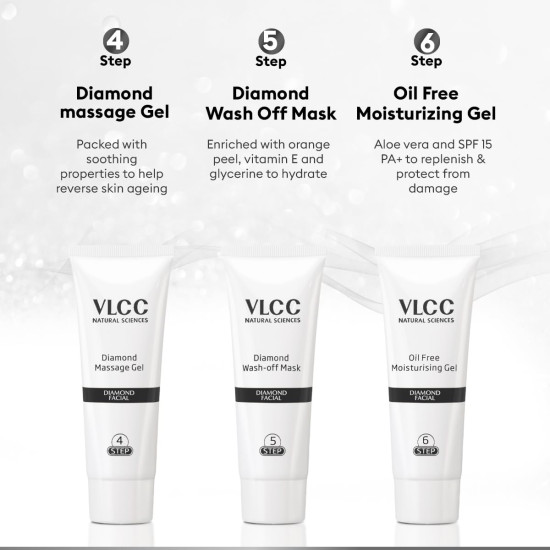 VLCC Diamond Facial Kit - Skin Purifying with Parlour Glow