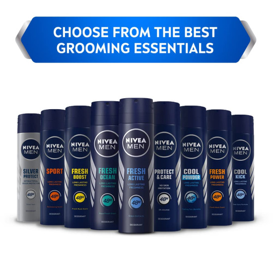 NIVEA MEN Cool Kick Deodorant - Mint Extracts & 48H Freshness