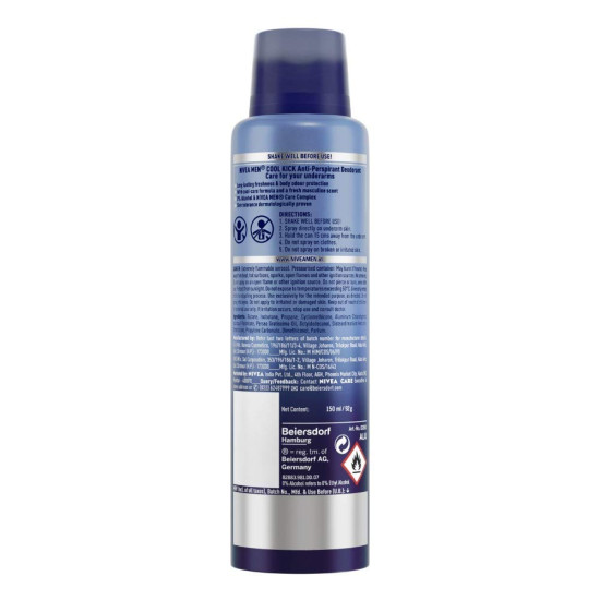 NIVEA MEN Cool Kick Deodorant - Mint Extracts & 48H Freshness