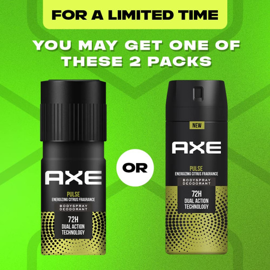 AXE Pulse Long Lasting Deodorant Bodyspray For Men 150 Ml - Energizing Citrus Fragrance