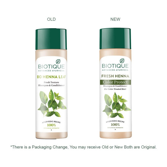Biotique Fresh Henna Color Protect Shampoo & Conditioner - 190 ML for Color Treated Hair