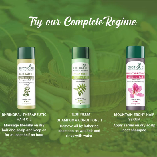 Biotique Fresh Neem Anti Dandruff Shampoo and Conditioner - Controls Dandruff and Eliminates Dryness