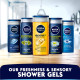 NIVEA MEN Cool Kick 250ml Body Wash - Refreshing Icy Menthol