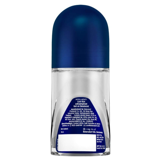 NIVEA MEN Cool Kick Deo Roll On - 48H Freshness with Mint Extracts