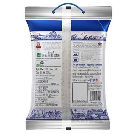 India Gate Basmati Rice Bag, Super, 5kg - Premium Quality