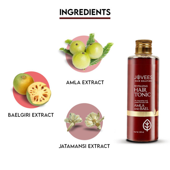 Jovees Herbal Revitalising Amla & Bael Hair Tonic - Long, Strong & Thick Hair