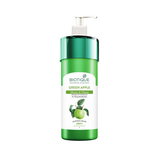 Biotique Green Apple Shine & Gloss Shampoo & Conditioner - Nourishes & Softens Hair