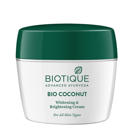 Biotique Coconut Brightening Instant Glow Cream - Lightweight & Non-Greasy