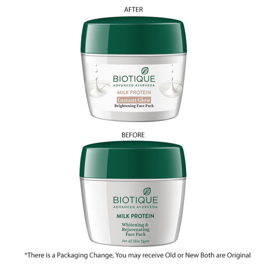 Biotique Milk Protein Instant Glow Brightening Face Pack - Natural Whitening